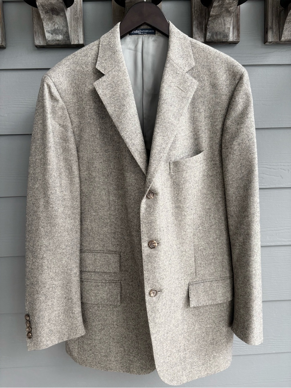 Polo Ralph Lauren Men's Wool/Cashmere Blazer Gray Italy Men Size 44R